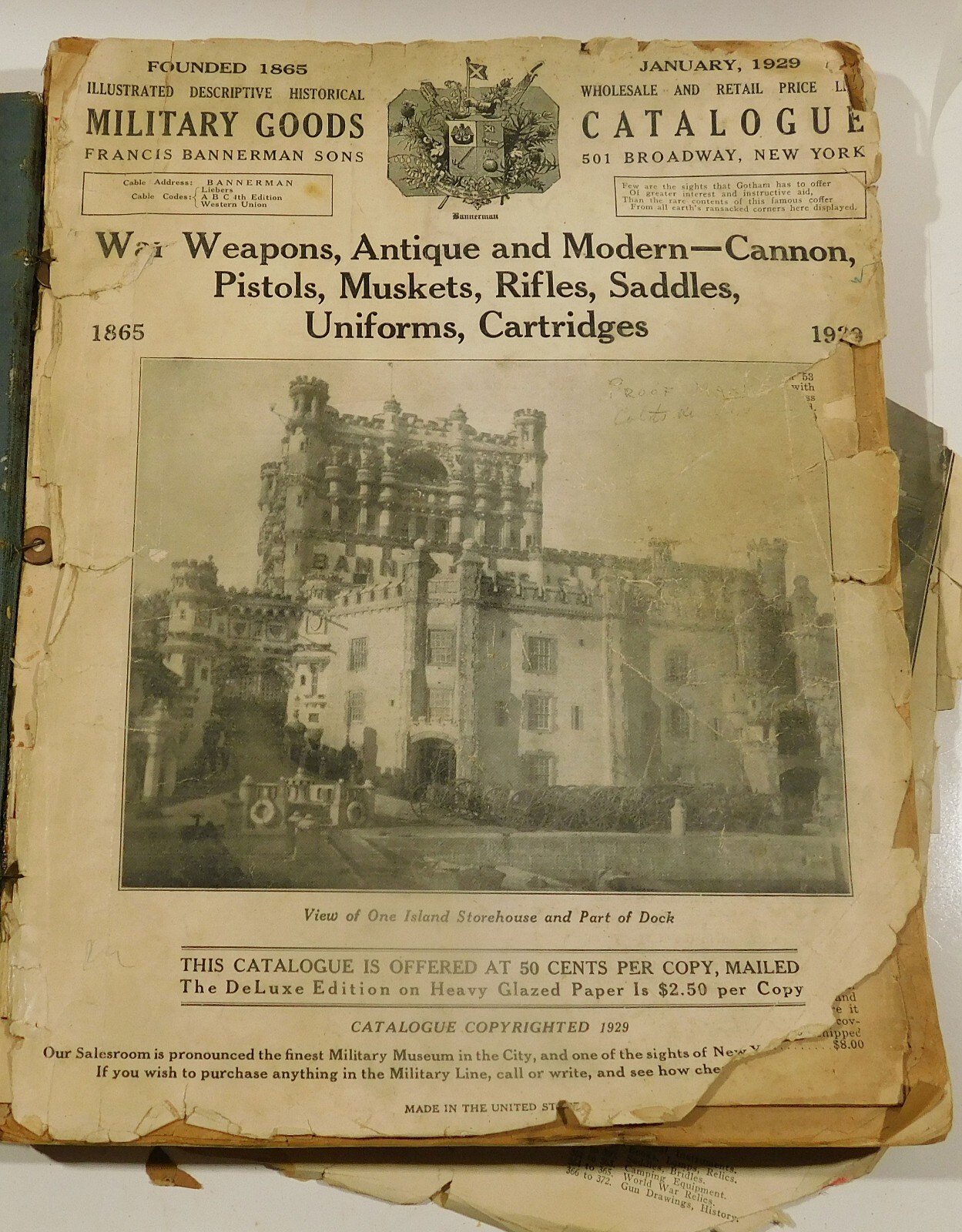 1929 Weapons and Munitions catalog in poor condition
