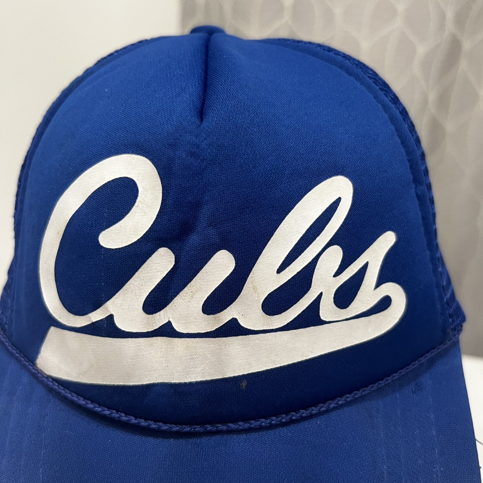 Chicago Cubs White Script Youth Foam Trucker Hat Cap Rope Snapback