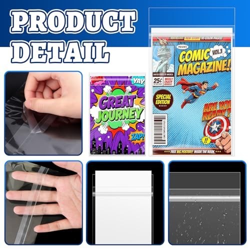 100 Sets Resealable Current Size Comic Book Bags and Boards