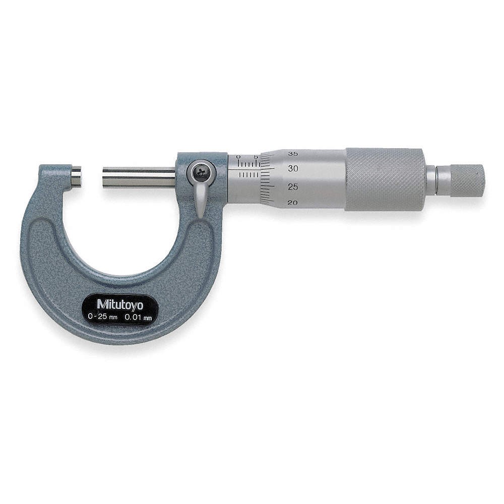 MITUTOYO 103-137 Micrometer,0-25mm,0.01,Ratchet 5C678