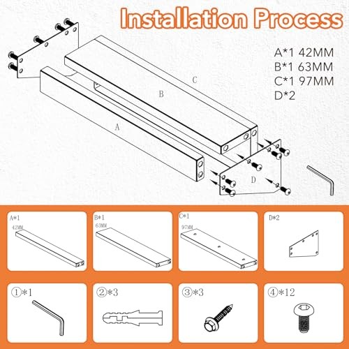 4Pcs Wall Mount Tool Organizer Set,Include Screwdriver Organizer,9mm-24mm