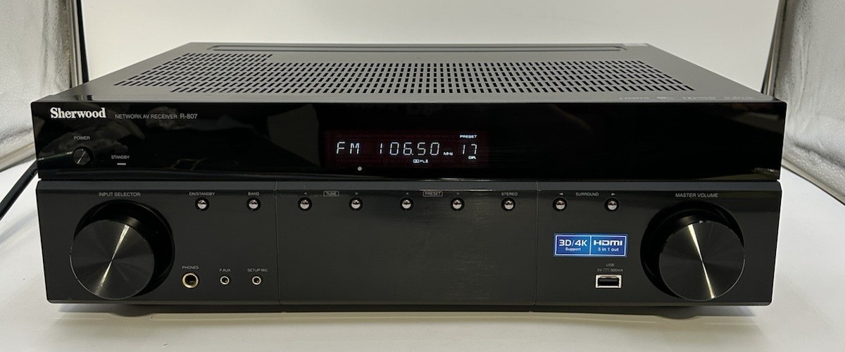 Sherwood Network AV Receiver R-807 3/D & 4/K Support Tested And Works