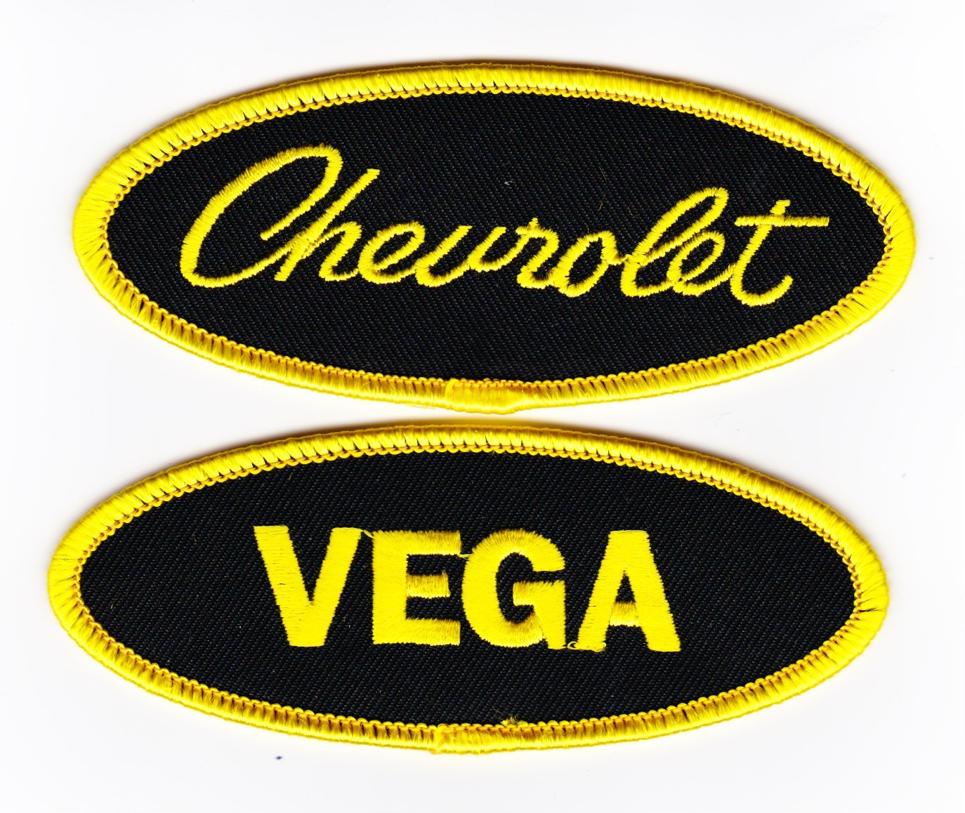 2 CHEVY VEGA SEW/IRON ON PATCH EMBLEM BADGE EMBROIDERED CHEVROLET