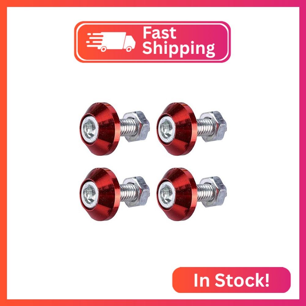 4PCS Motorcycle License Plate Bolts, Aluminum Alloy Car Tag License Plate Screw