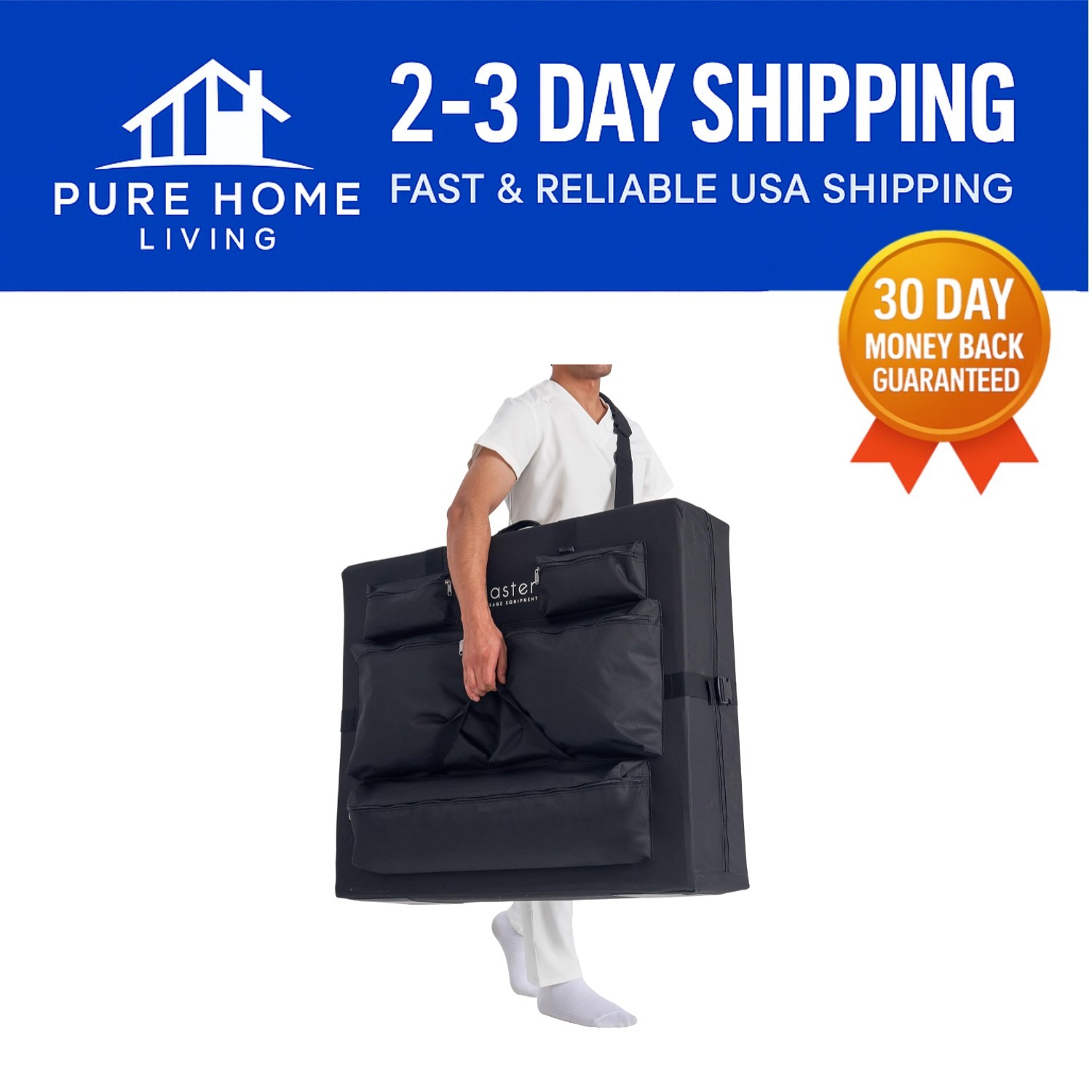Protective Massage Table Carrying Bag with 5 Pockets - Fits 25"-32" Tables