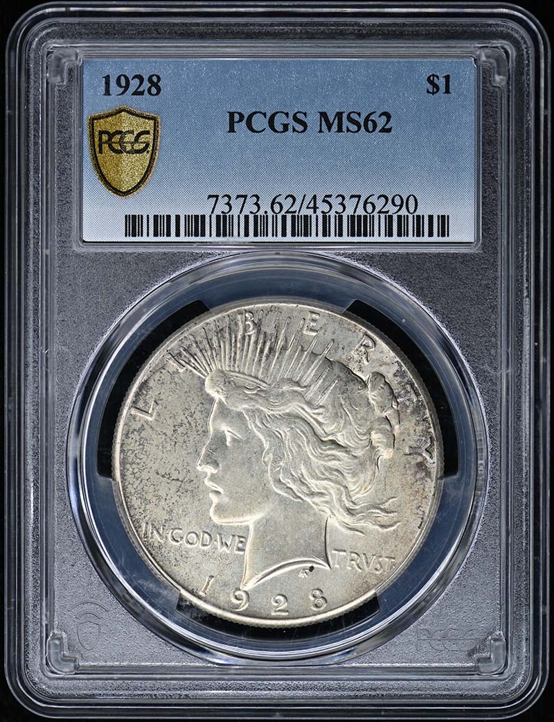 1928 $1 Peace Dollar PCGS MS62