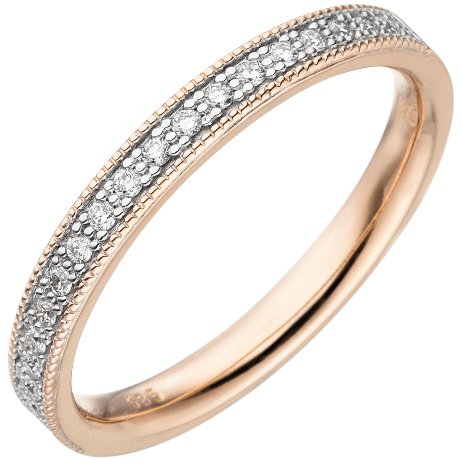 Jobo ladies' ring 585 gold rose gold 19 diamonds brilliant RW: 58