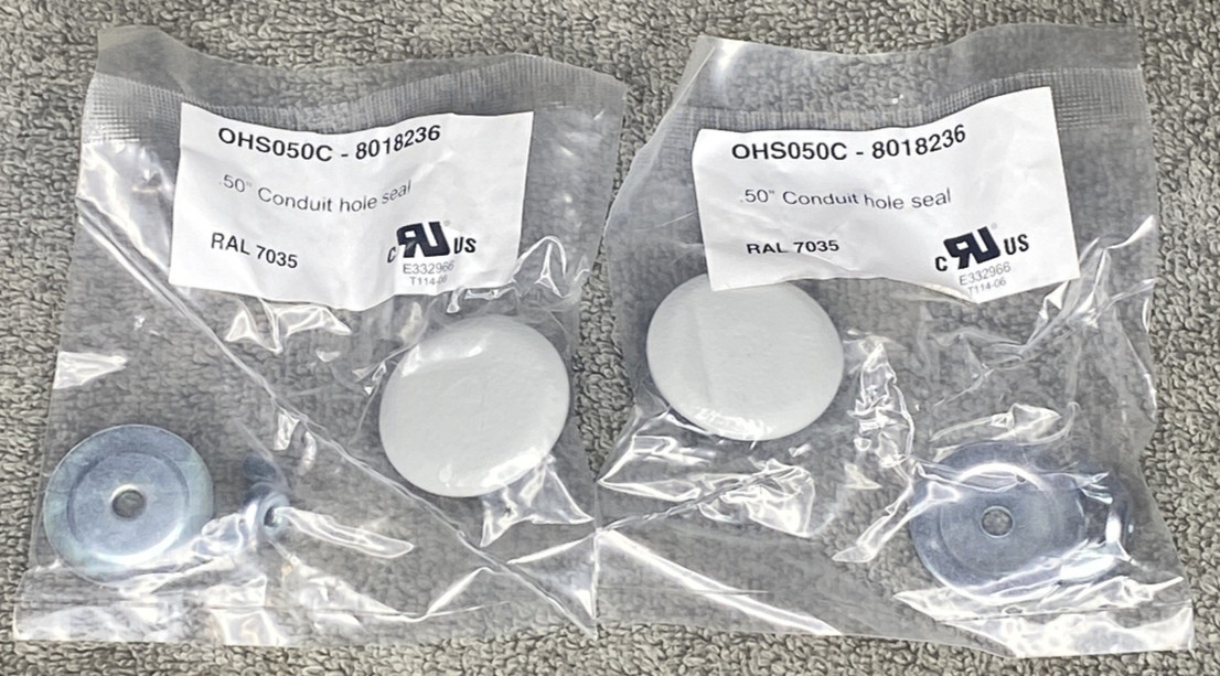 (2) Rittal OHS050C Hole Seal .50” Conduit Hole Seal Carbon Steel 8018236