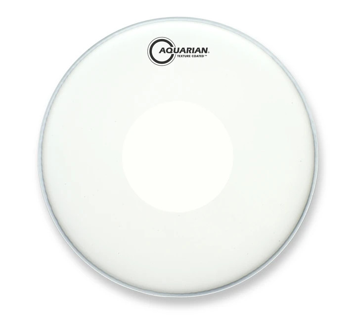Aquarian White Texture Coated 14" Drum Head with Power Dot