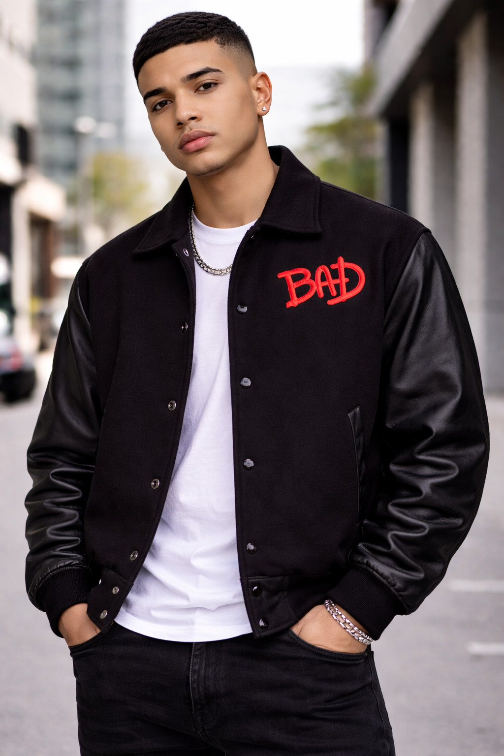 Michael Jackson BAD World Tour Varsity Jacket