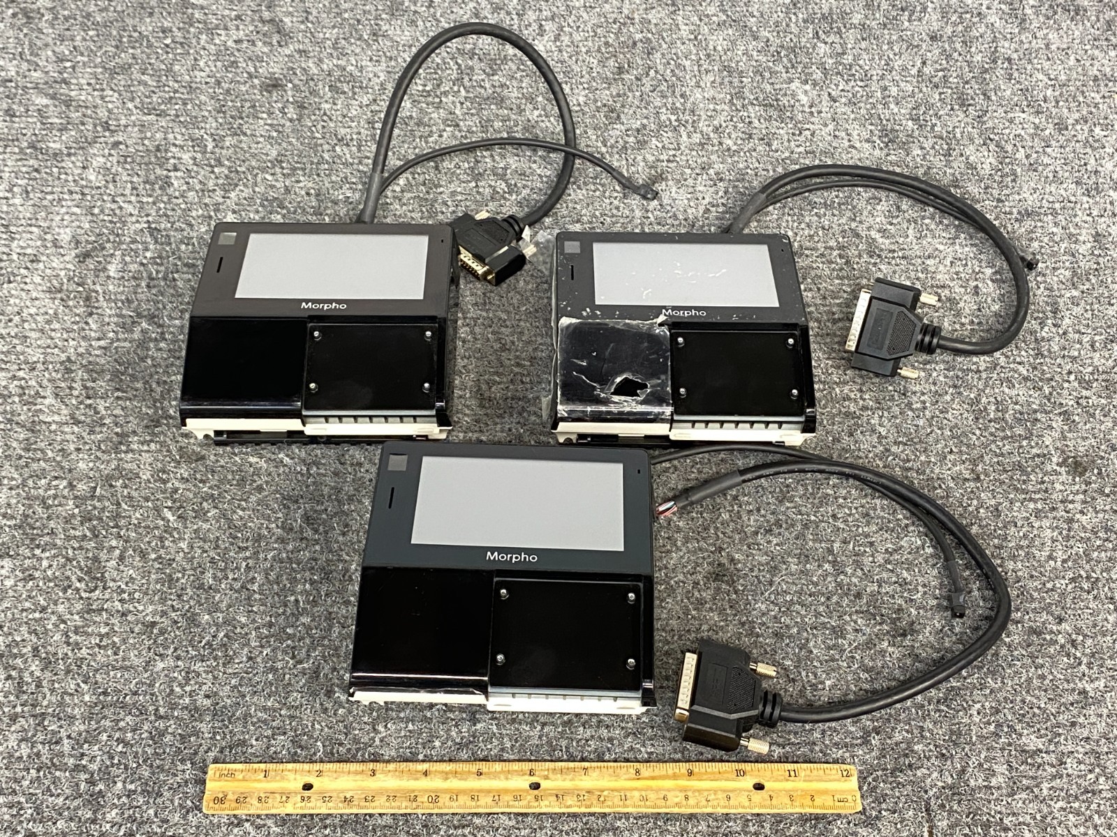 Lot of 3 Morpho MorphoAccess SIGMA WR Biometric Card Readers +DB25 Cable (As Is)