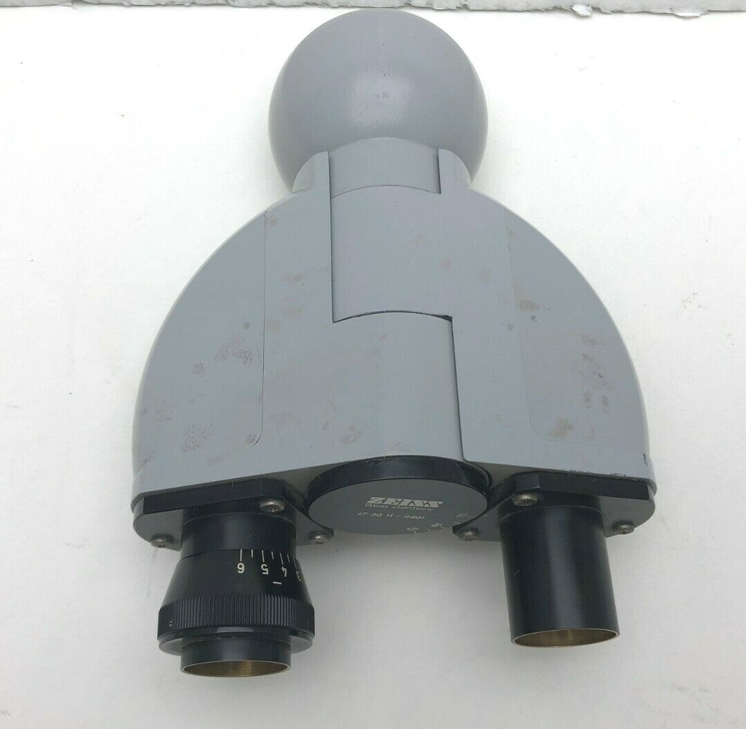 ZEISS WEST GERMANY binocular microscope head 47 30 11-9901 GRAY