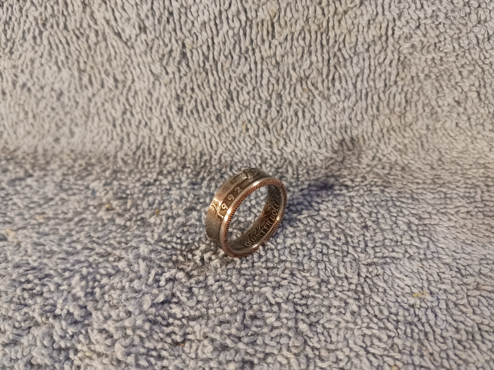 1992  Washington Quarters, Handmade Coin Ring, Size 7