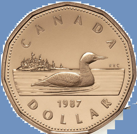 1987 Canada First Loonie One Dollar Coin. Mint UNC. $1 Loon