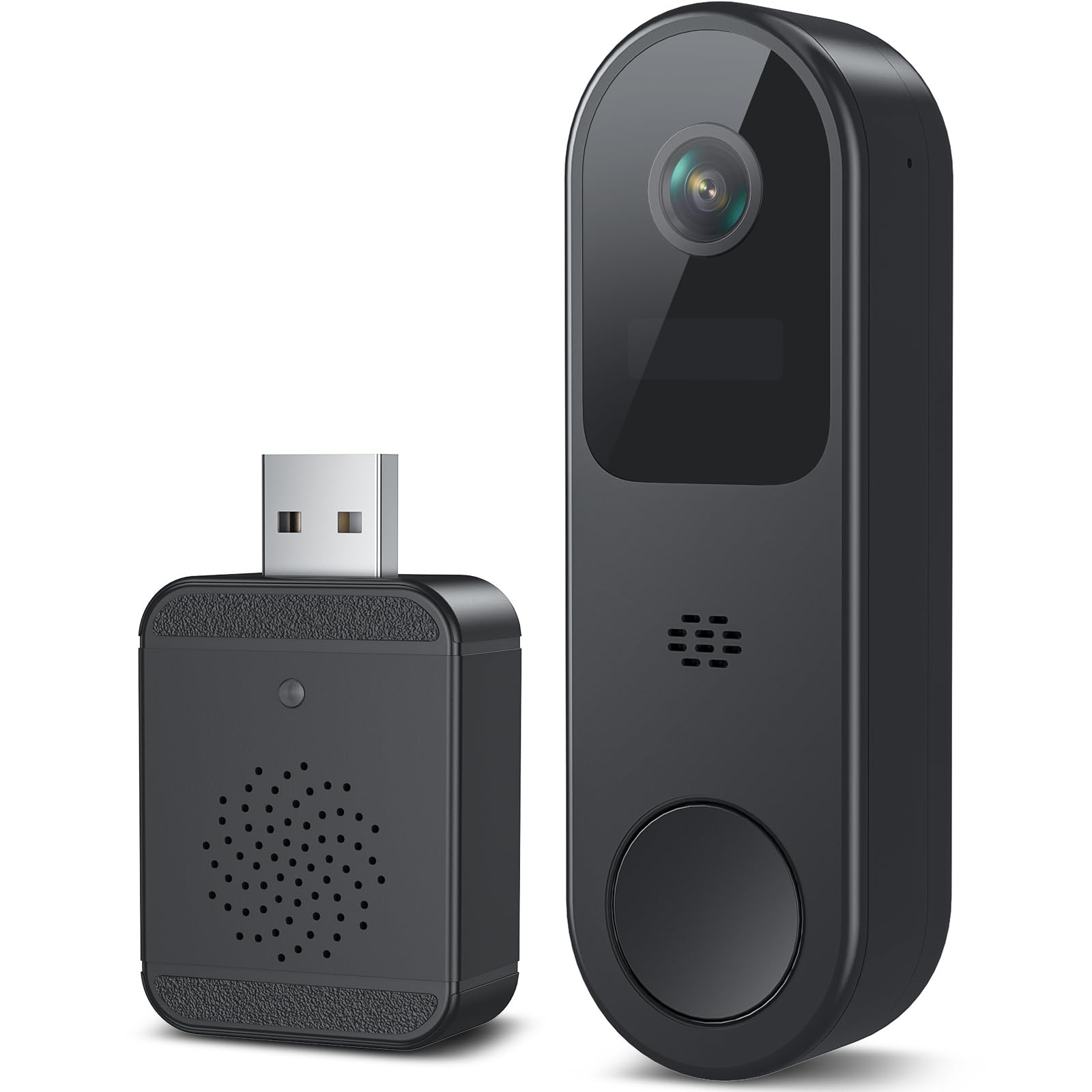 Belleye 2K HD Battery Doorbell Camera Wireless with Ring Chime, DB3, Black