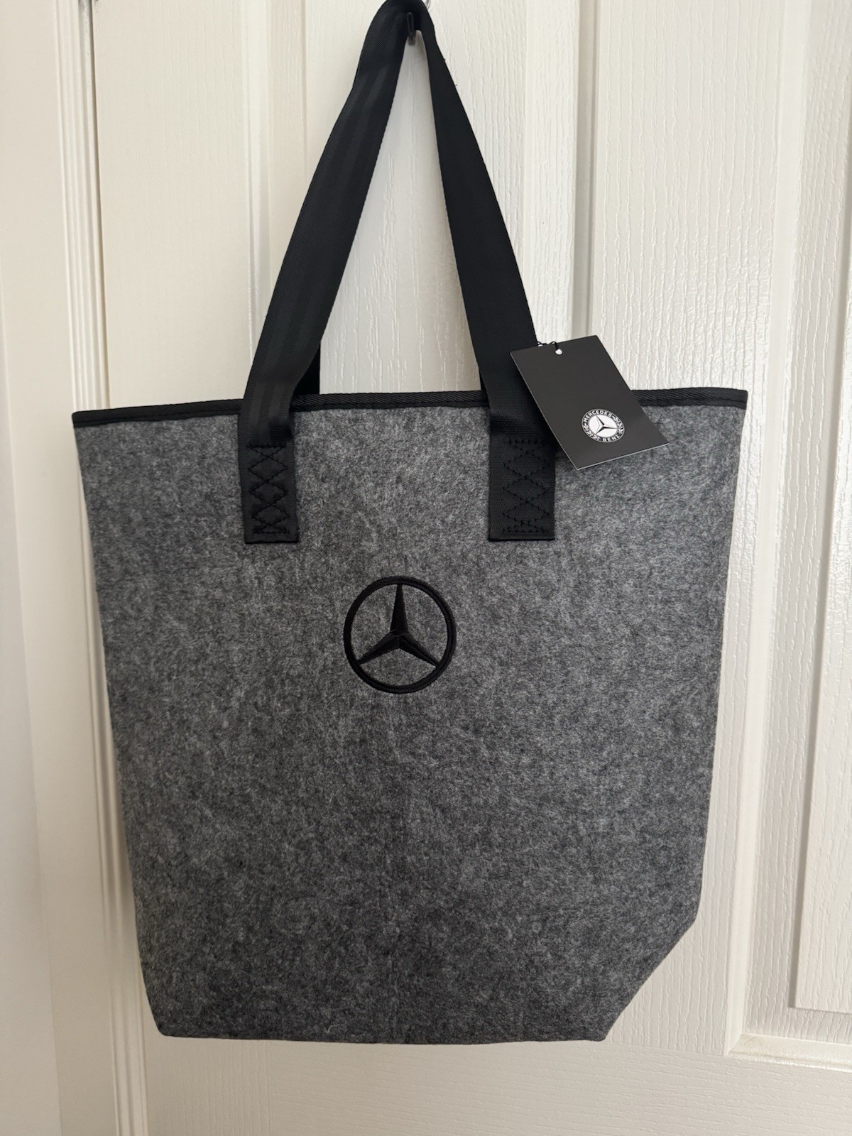 Genuine Mercedes Benz Shopping Bag Grey Felt Tote OEM Dealer Merch Promo
