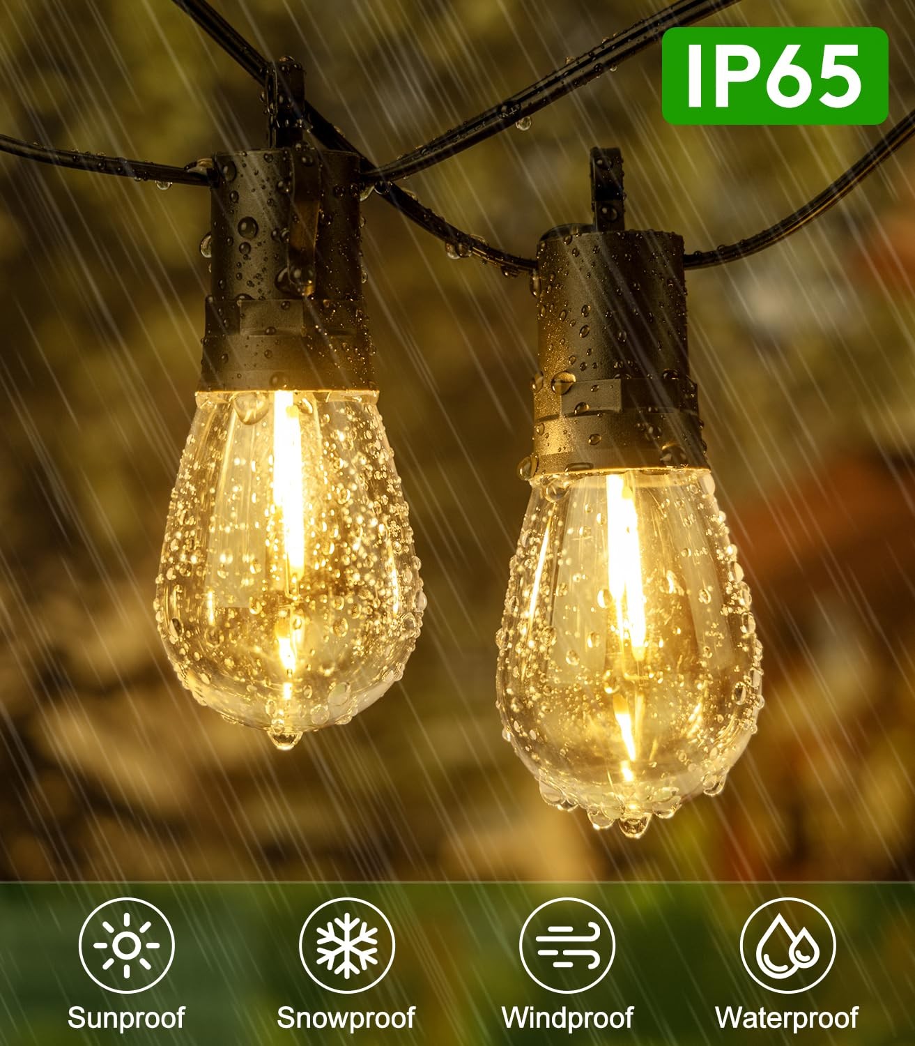 50ft-Solar-Powered-Lights-Outdoor-Waterproof-String 50FT, Bright