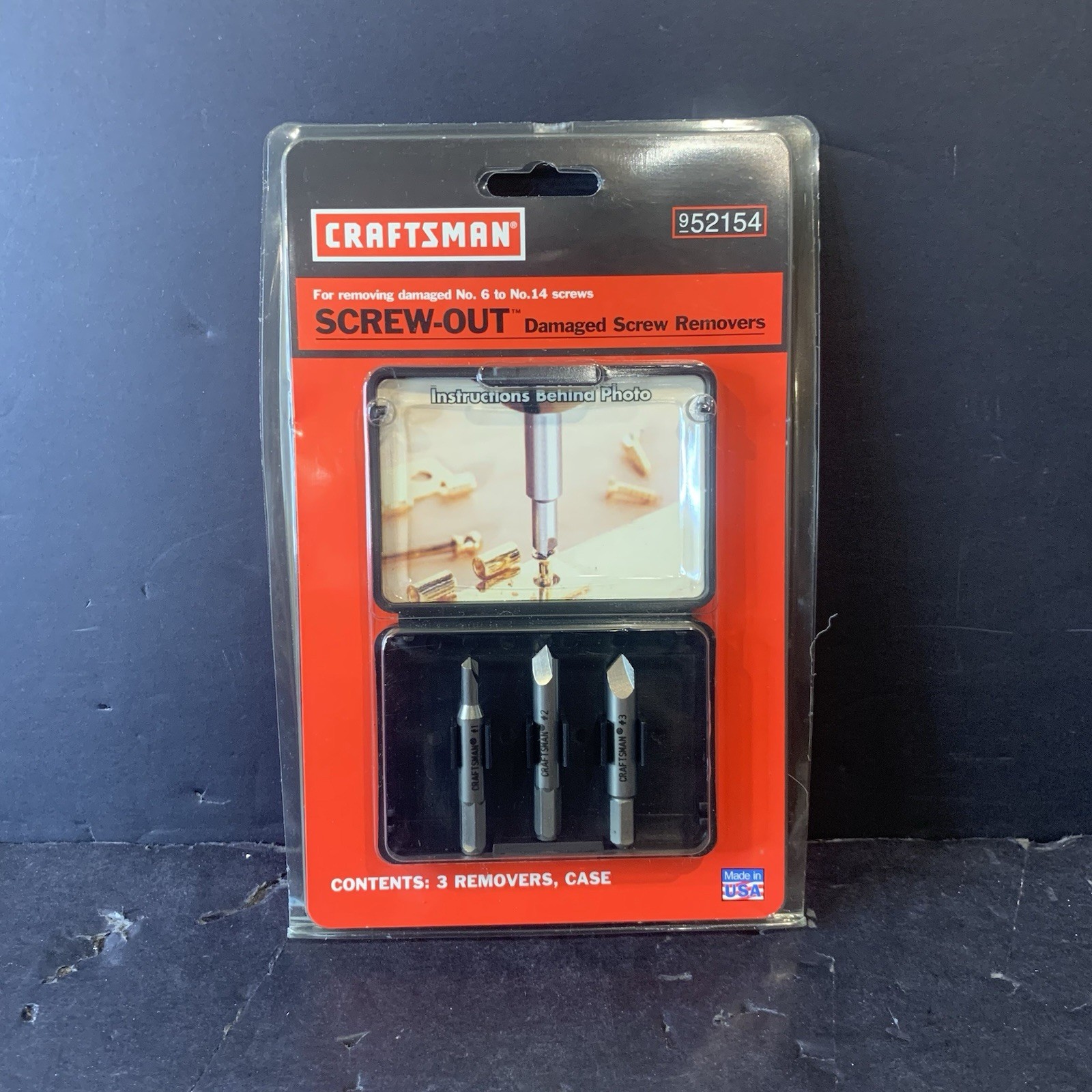 Craftsman 952154- 3 Piece Screw-Out Damaged Screw Removers 52154