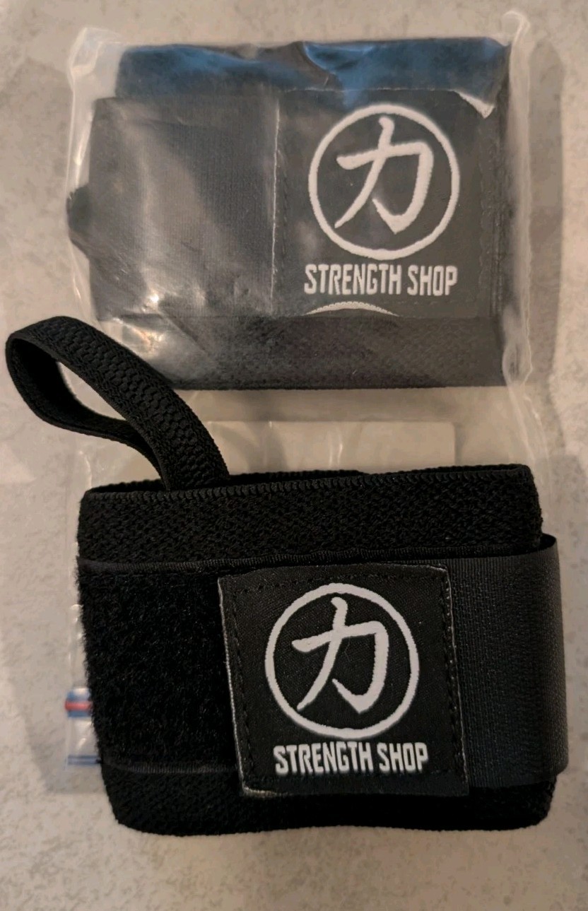 STENGTH SHOP Zeus Wrist Eraps Black 12" Powerlifting Weight Training BRAND NEW