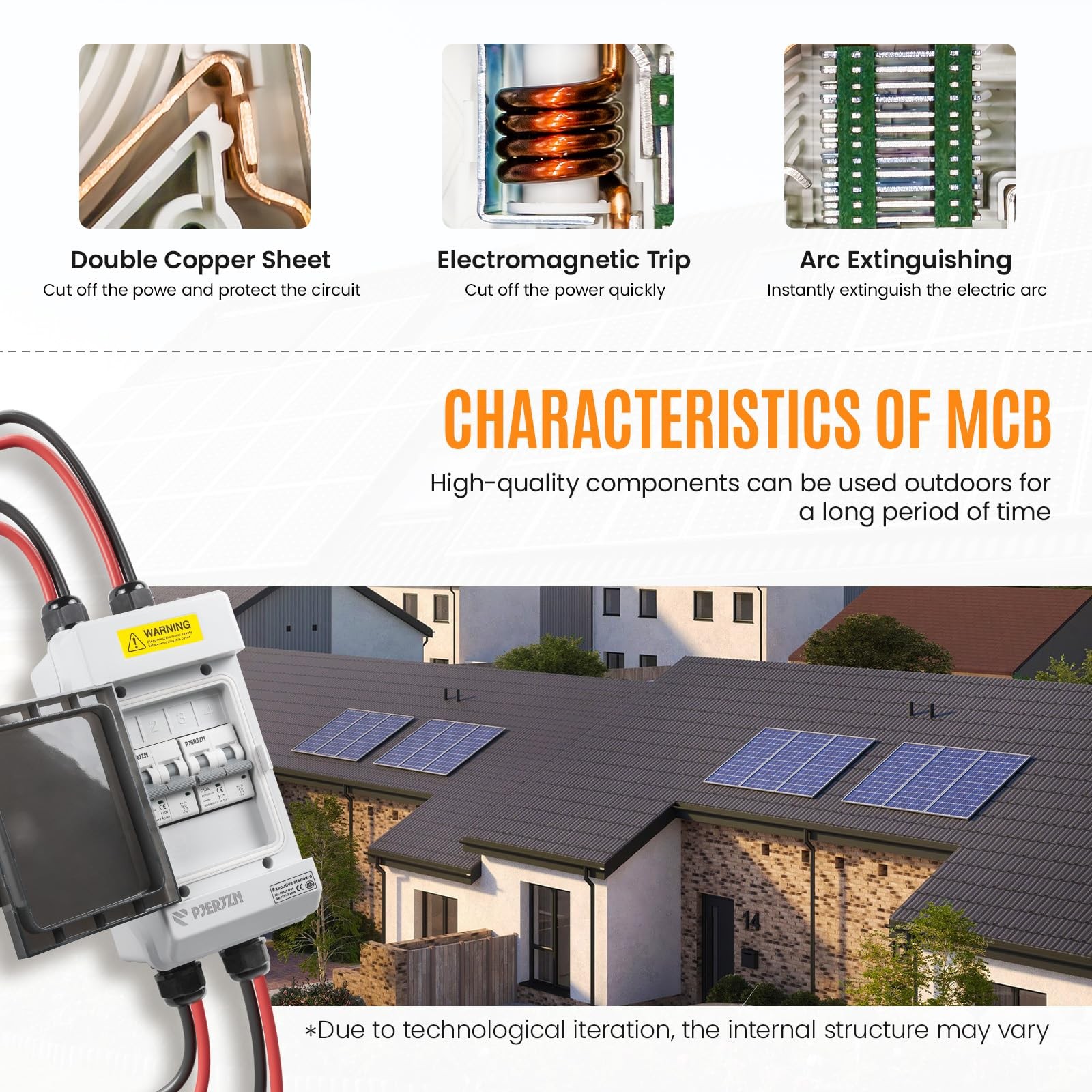 Pjerjzn Solar Panels Disconnect Switch 10A 1000VDC PV Shut Off Switch 2 Strin...