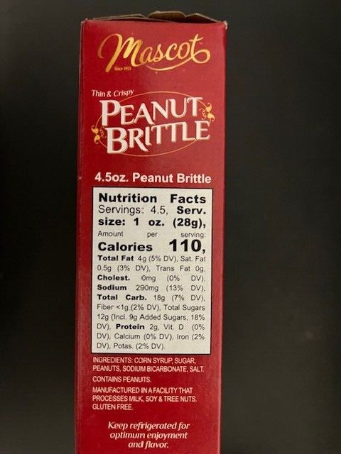 Mascot Thin & Crispy Peanut Brittle - {LOT OF 4 BOXES} - Made in USA