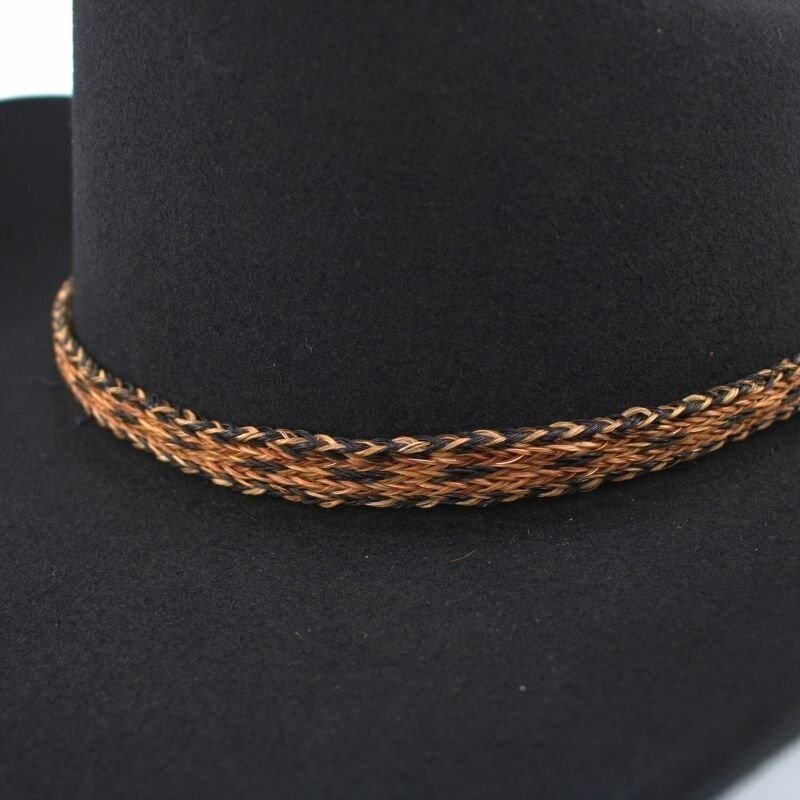 Braided Horsehair Hat Band for Western Cowboy Hats, Fits All Styles - Sundown