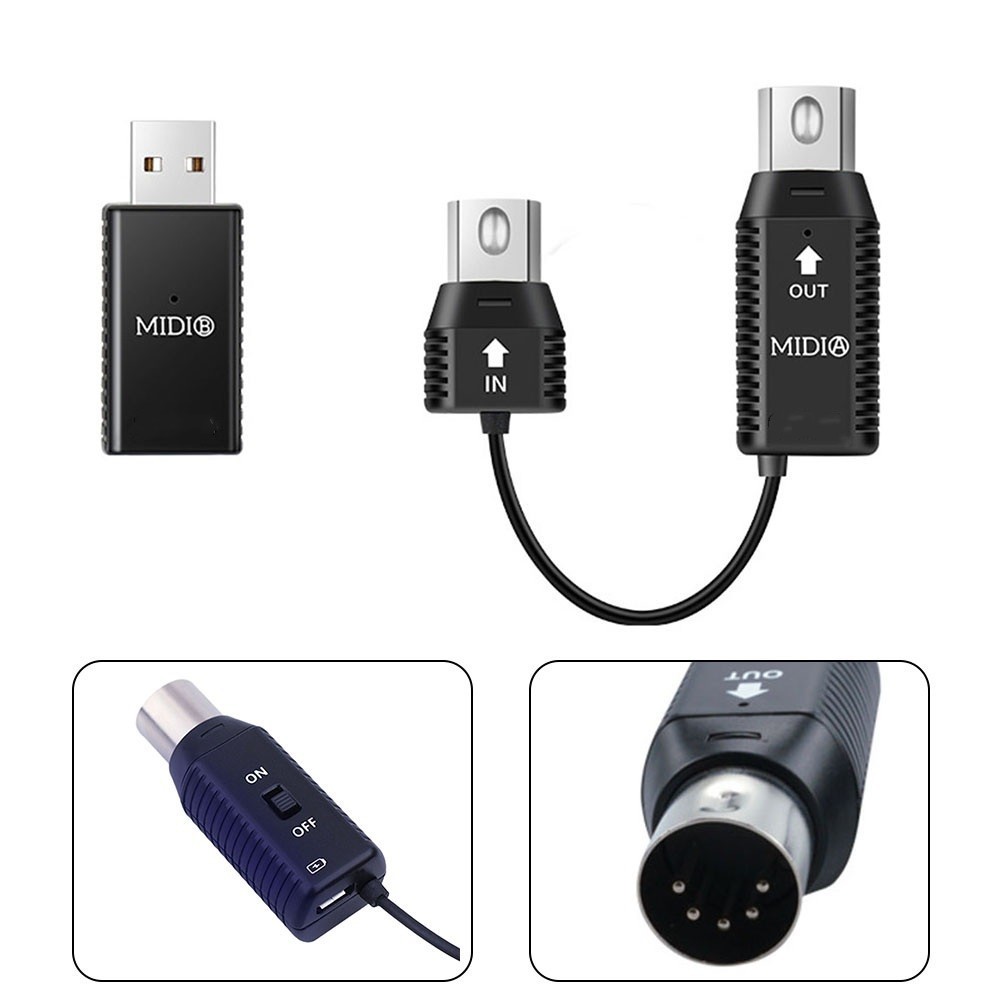 For MIDI Adapter Wireless 5pin USB Interface Adapter Connector Keyboard New