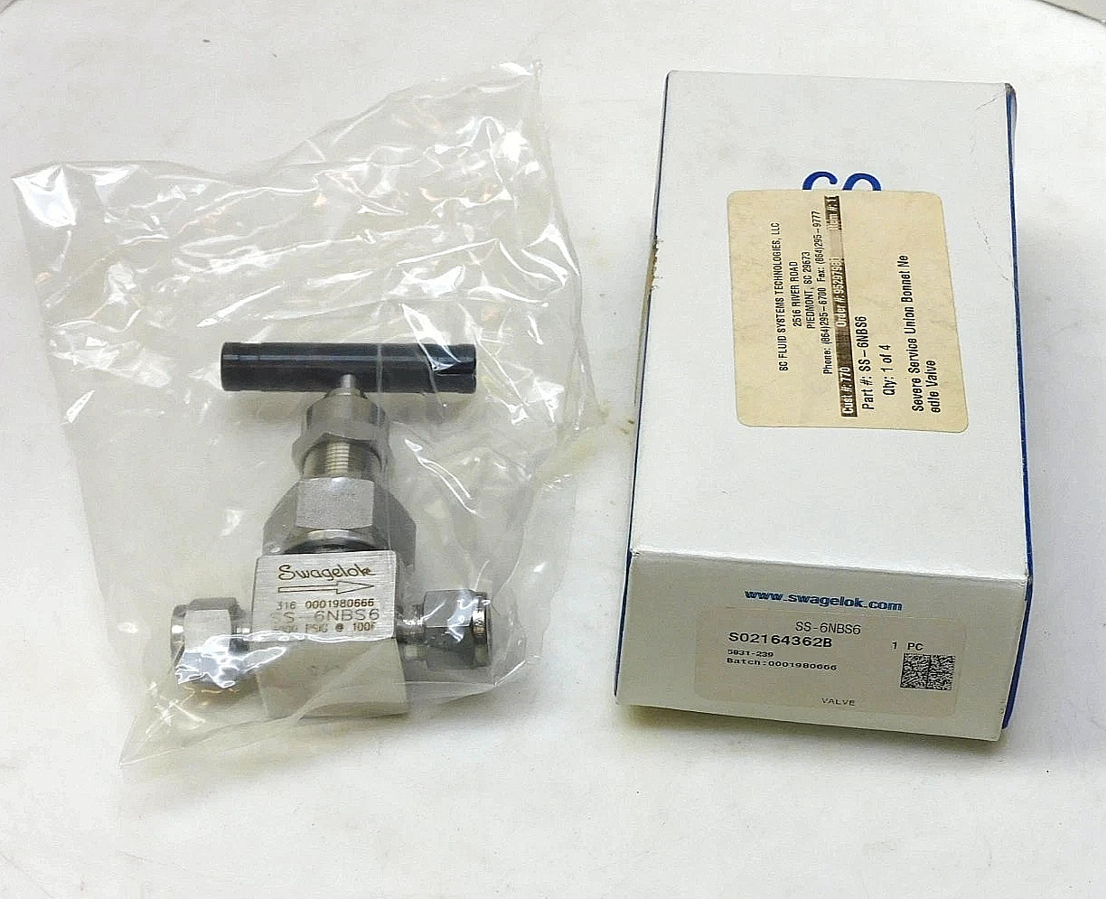 3/8 Tube OD 316ss Severe Serice Bonnet Needle Valve (6000Psig) Swagelok SS-6NBS6
