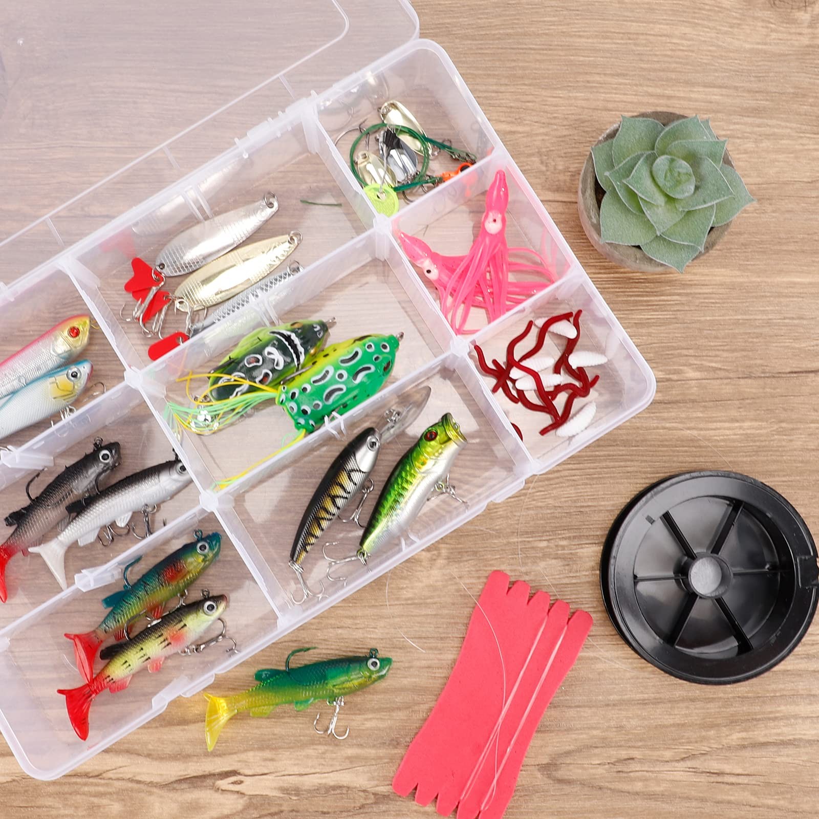 3 Pack 15 Grids Large Plastic Storage Organizer Box,15 Compartments with Divi...