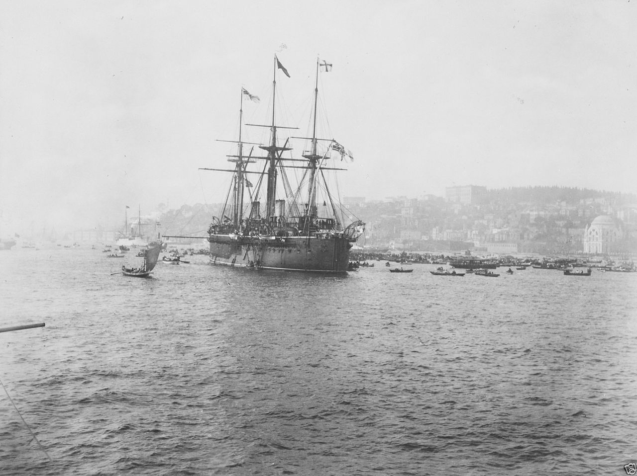 New 8x10 World War I WW1 Photo - SMS Kaiser ironclad warship in Istanbul 1889