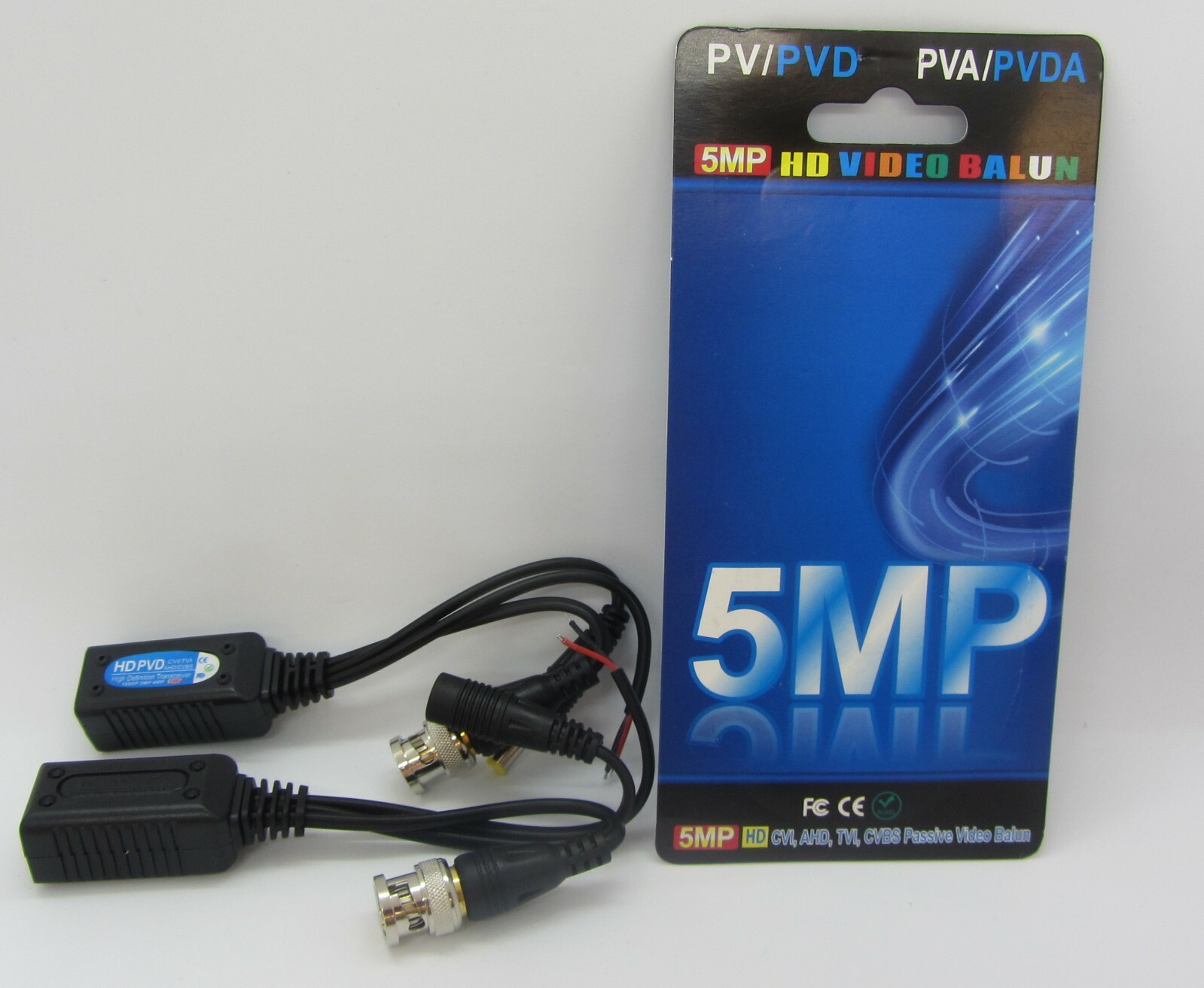 BNC to RJ45 CAT5 Video +Data +Power Balun Connector for CCTV PTZ Camera 1 Pairs