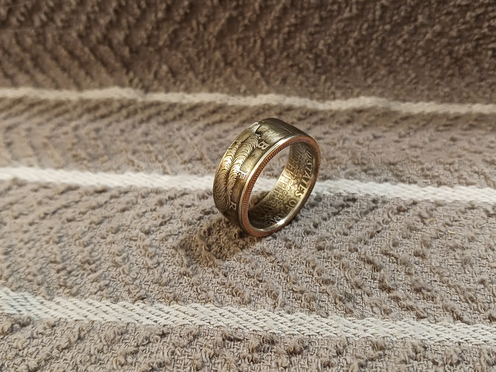 2000 Kennedy Half Dollars size 12 coin ring handmade mixed metals