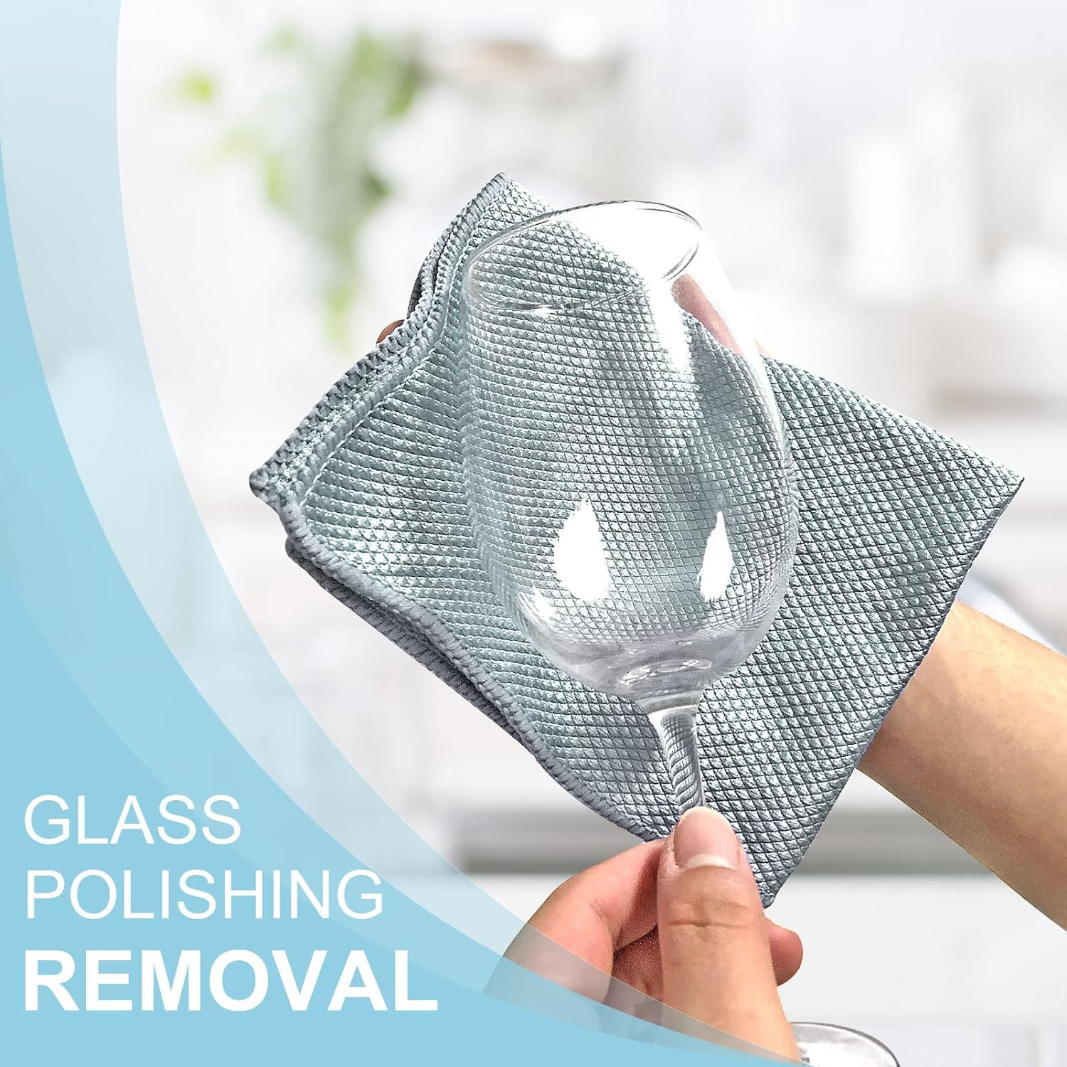 Microfiber Glass Cleaning Cloth, Multi-Functional Reusable Lint Free Cloths, Sta