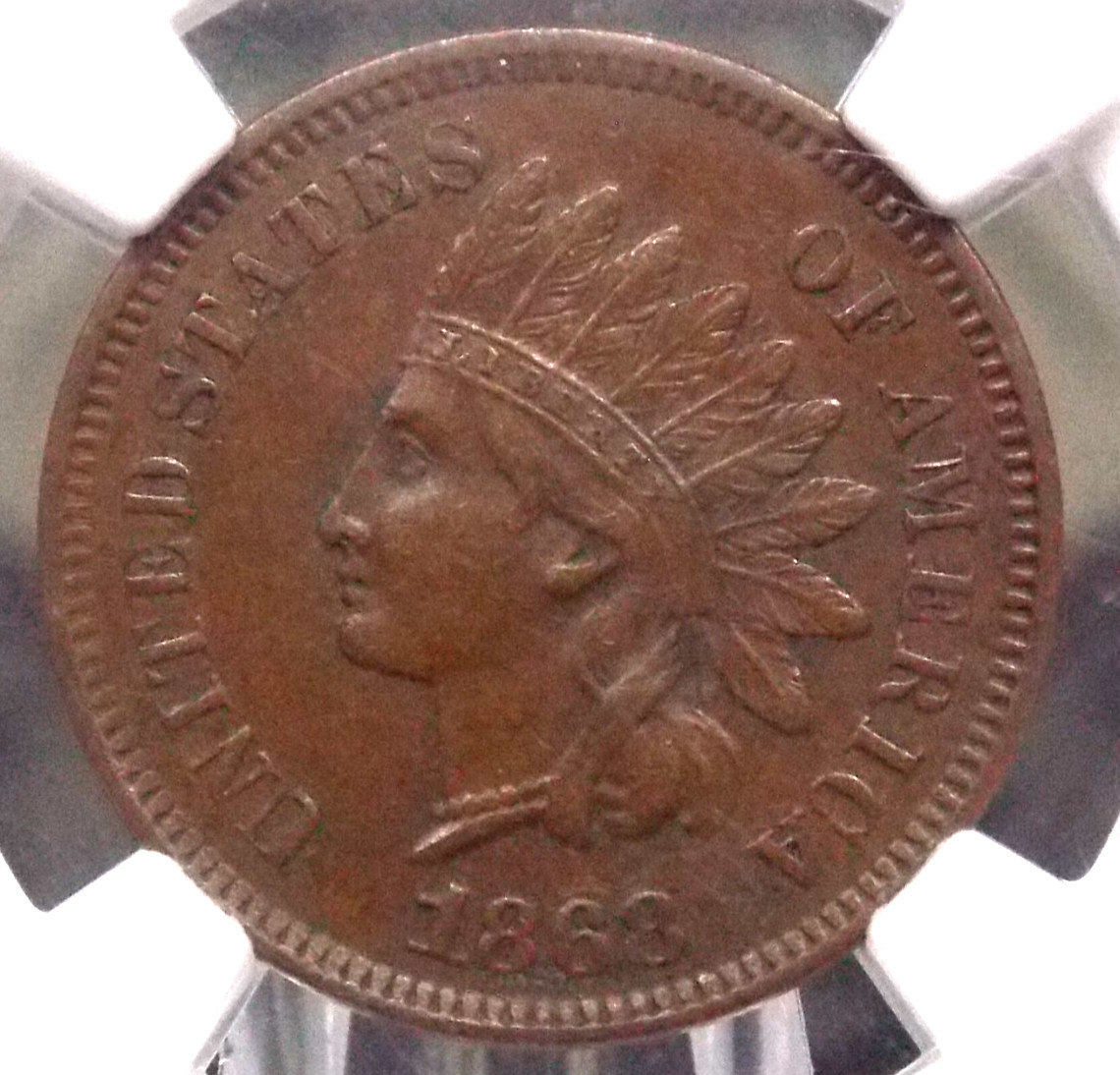 1868 Indian Head Cent Penny 1c NGC AU53 BN #011 About Uncirculated ECC&C, Inc.