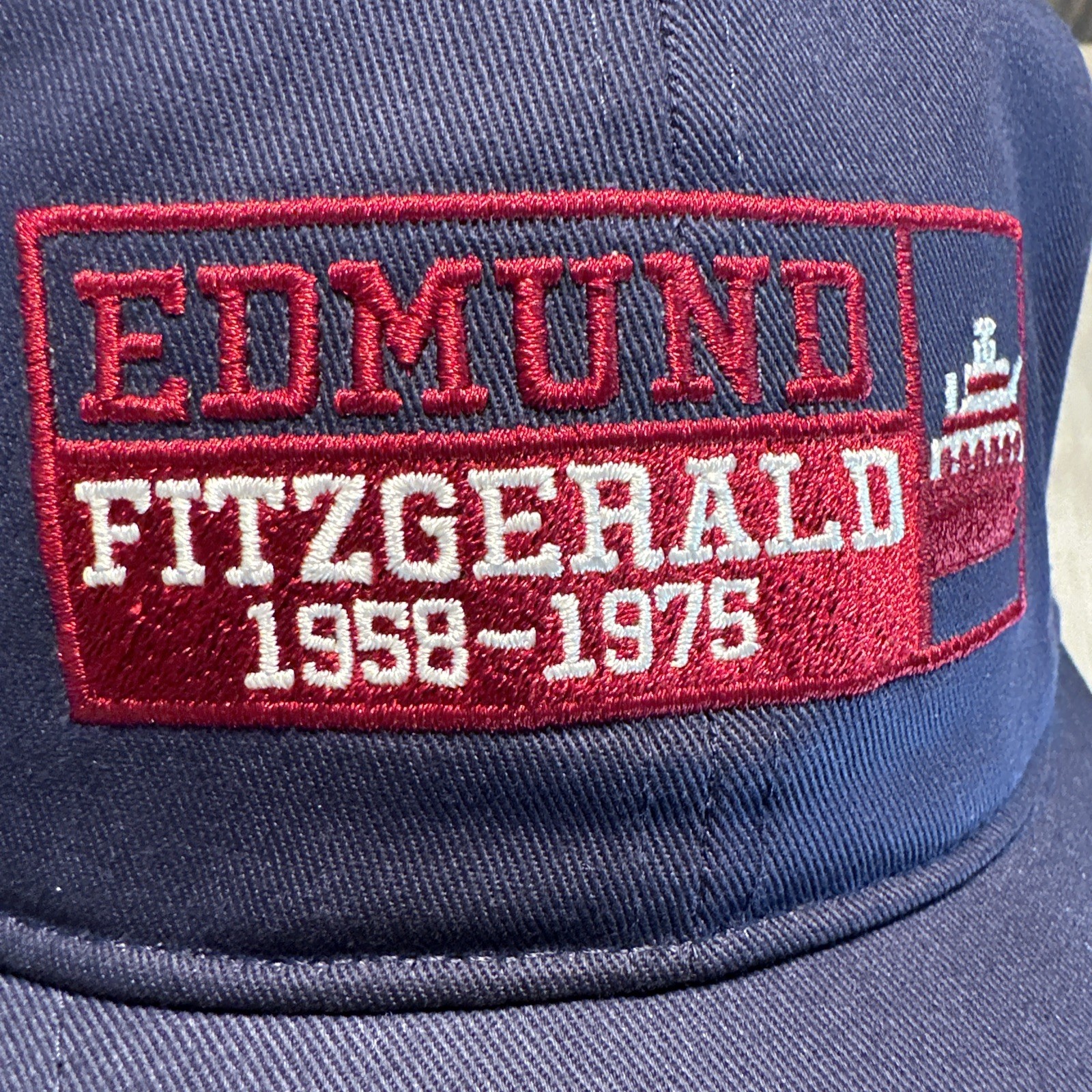SS Edmund Fitzgerald Hat Cap Freight Ship Freighter Lake Superior Shipwreck Blue