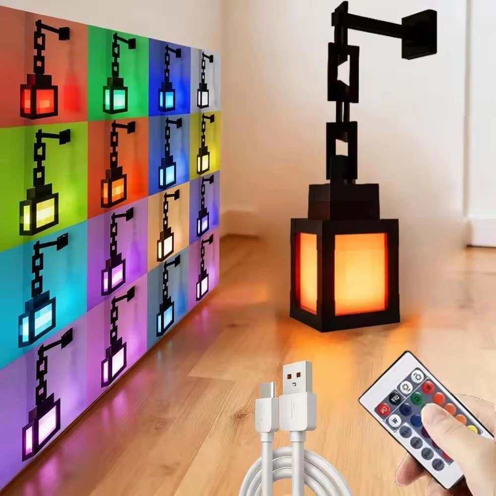 Minecraft LED lantern Remote Control 16 Color Changing