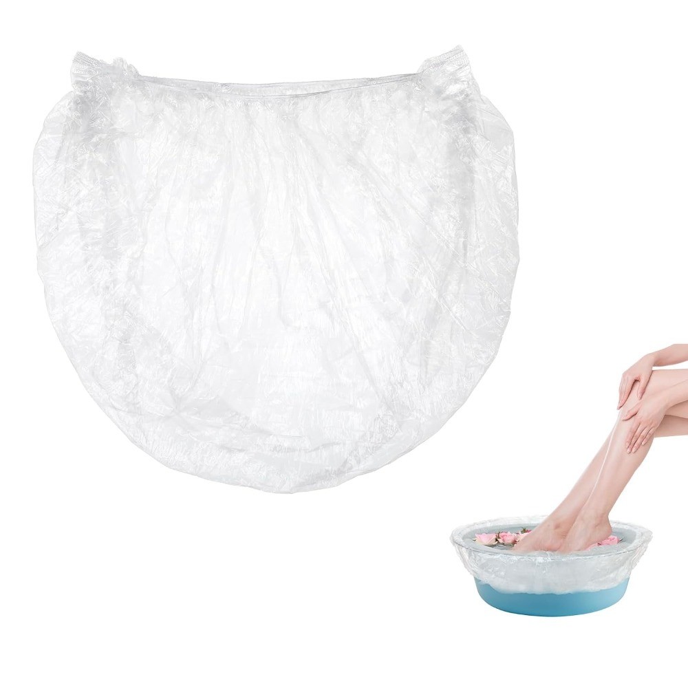 Disposable Foot Tub Liners 10 Pack Clear Plastic Pedicure Spa Bowl Liners for