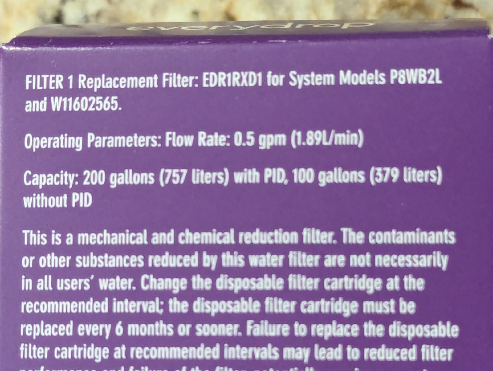 Every drop Refrigerator Ice & Water Filter Purple Filter