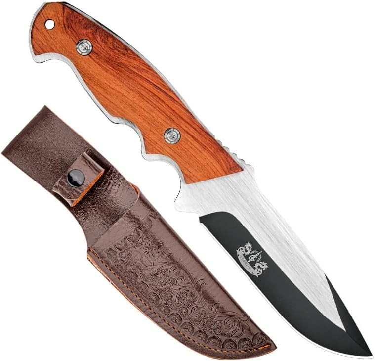 Survival Hunting Knife with Sheath 9in Fixed Blade Tactical Knife for Camping