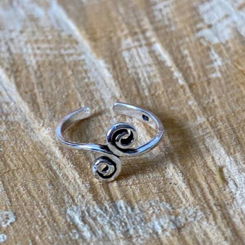 Birthday Gift For Women's Solid Metal Adjustable Stylish Toe Ring 925 Silver