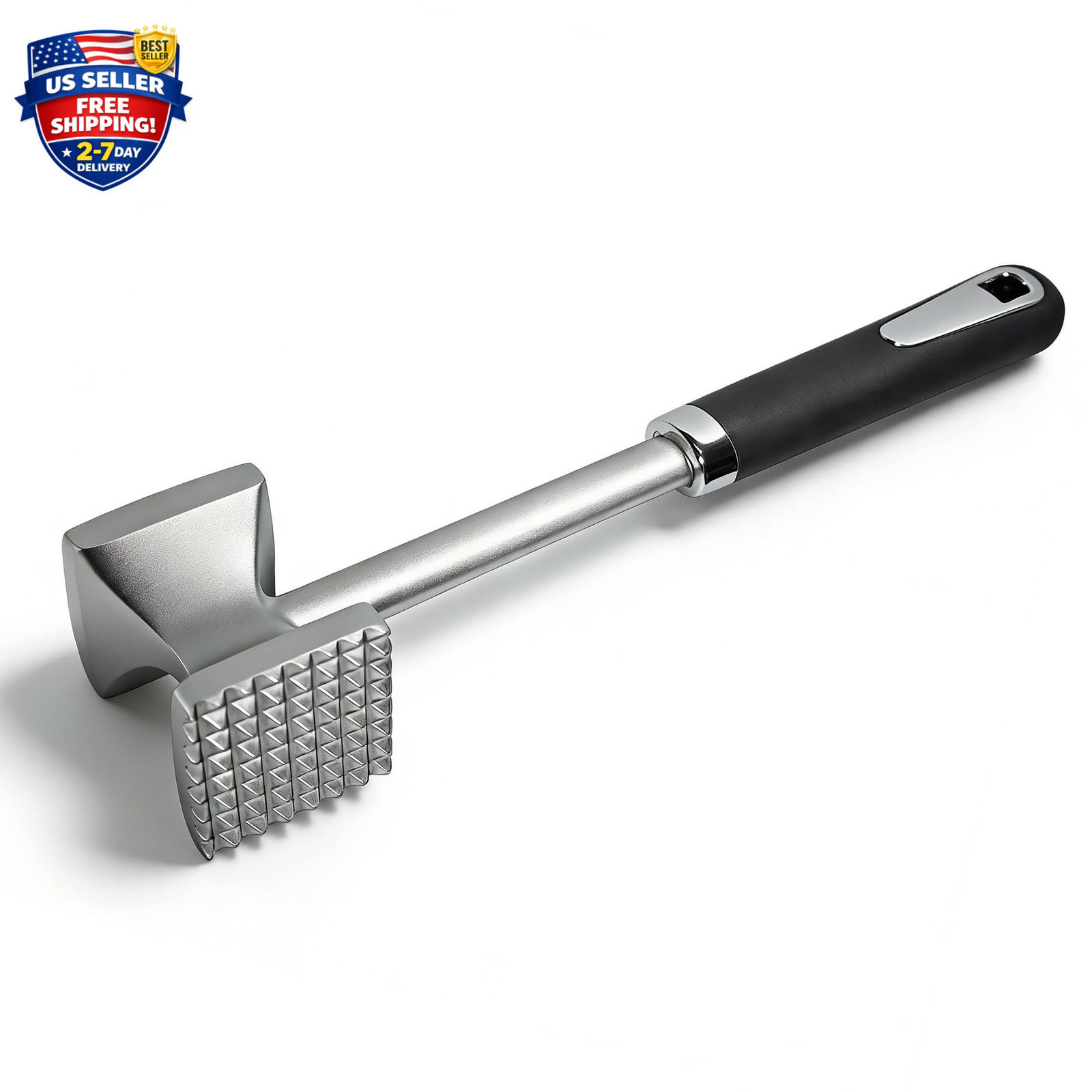 Meat Tenderizer Hammer, Dual-Sided Aluminum Alloy Mallet with Non-Slip, Heavy...