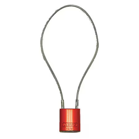 Abus 13045 Lockout Padlock, Keyed Different, Aluminum, Orange, 8 1/4 In Shackle