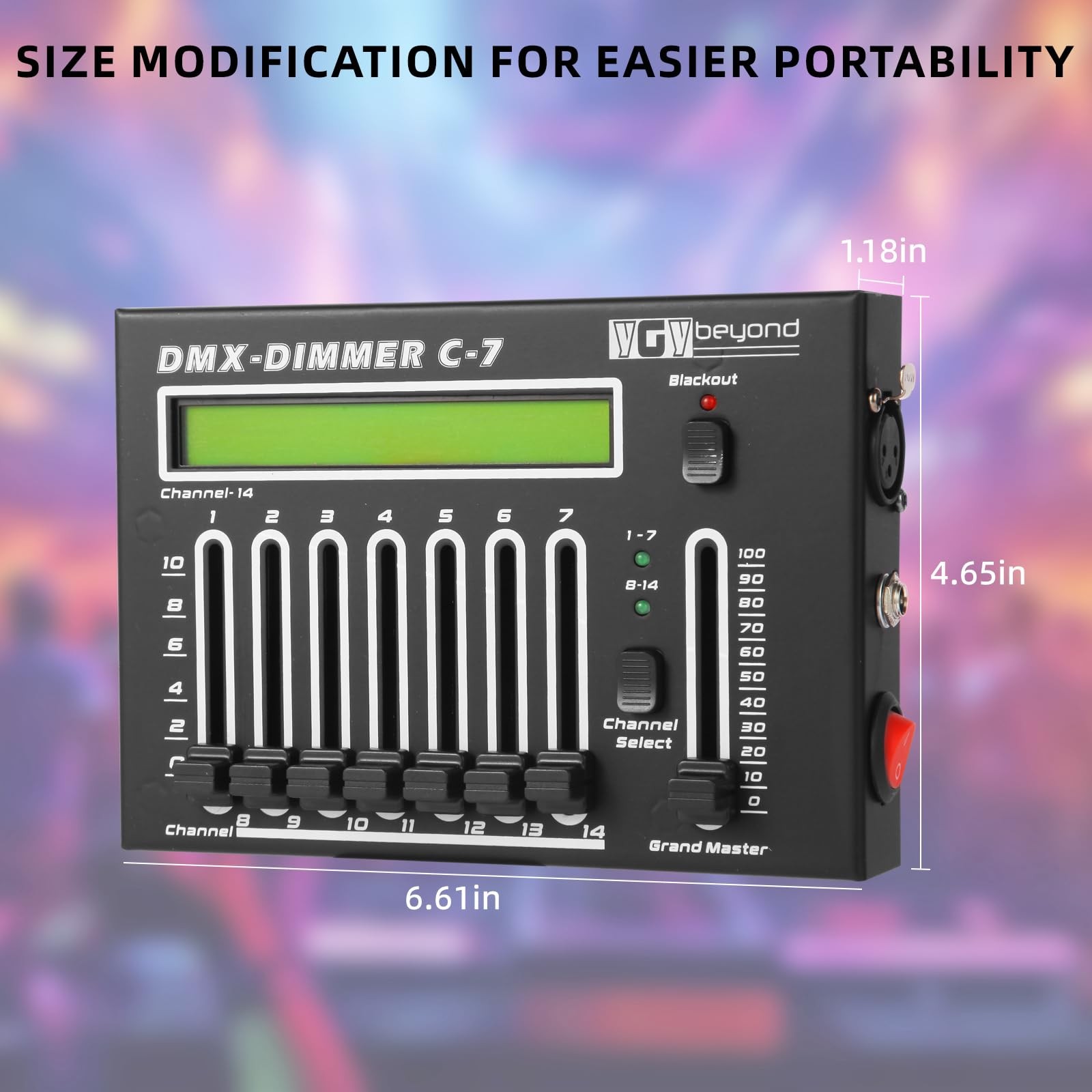 ygybeyond DMX512 Controller 14-Channel Mini Lighting Console, Portable DJ Light