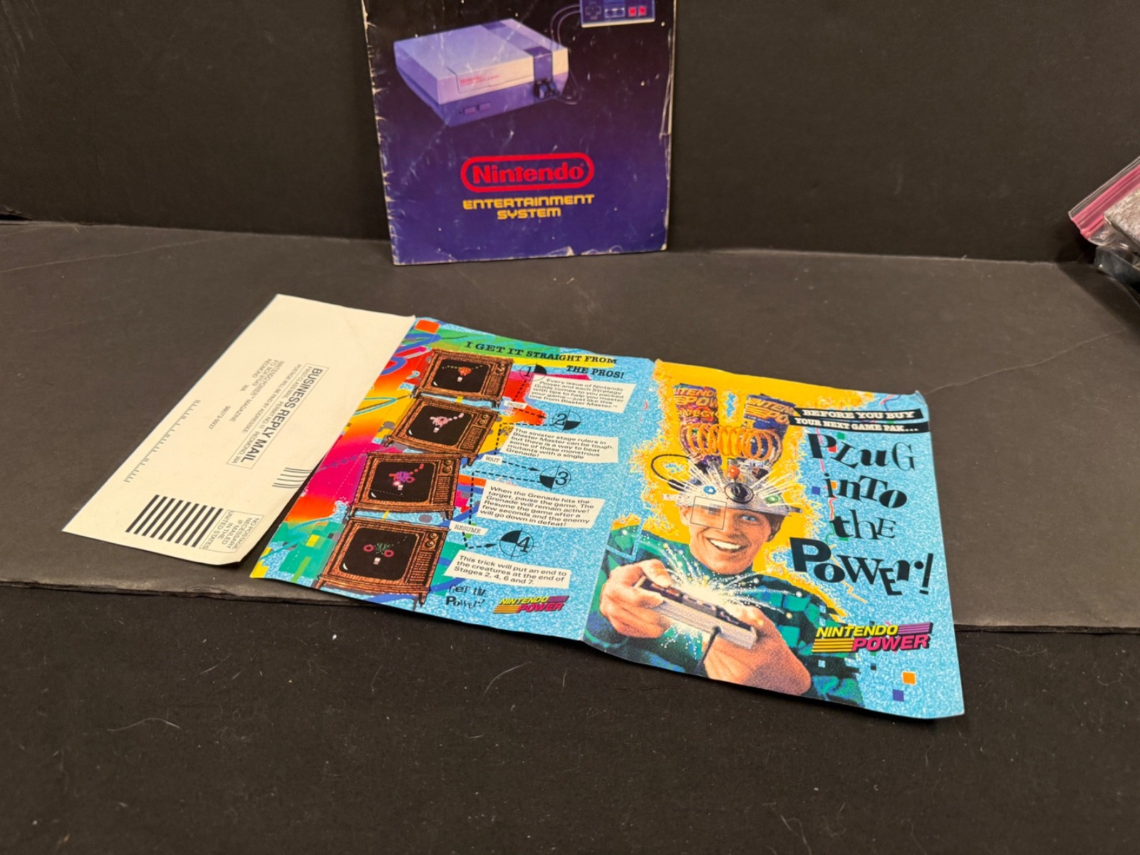 Original Nintedo Control Deck + Nintendo Power Advert Authentic Big Box Manual