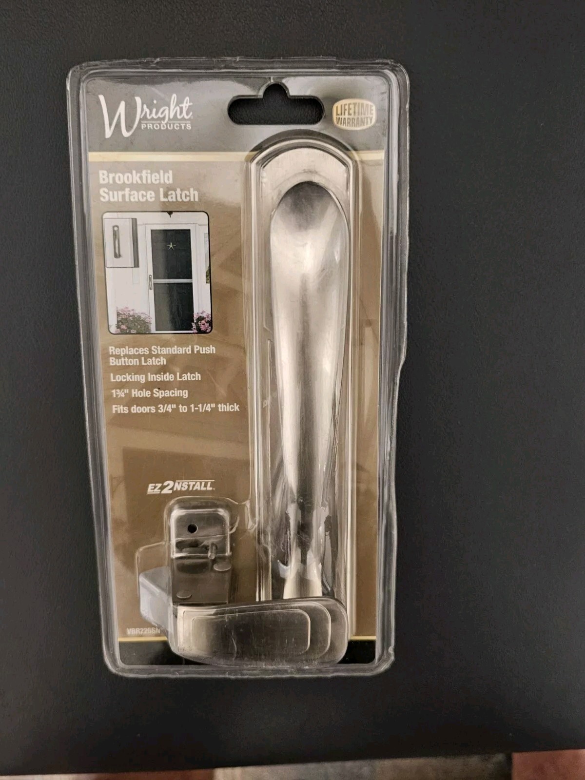 Wright Products Brookfield Surface Mount Latch in Satin Nickel VBR225SN