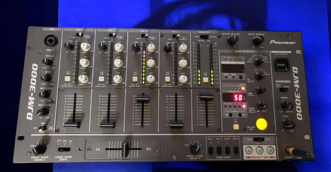 Pioneer DJM-3000 DJ Mixer 4 Channel Black Tested Working