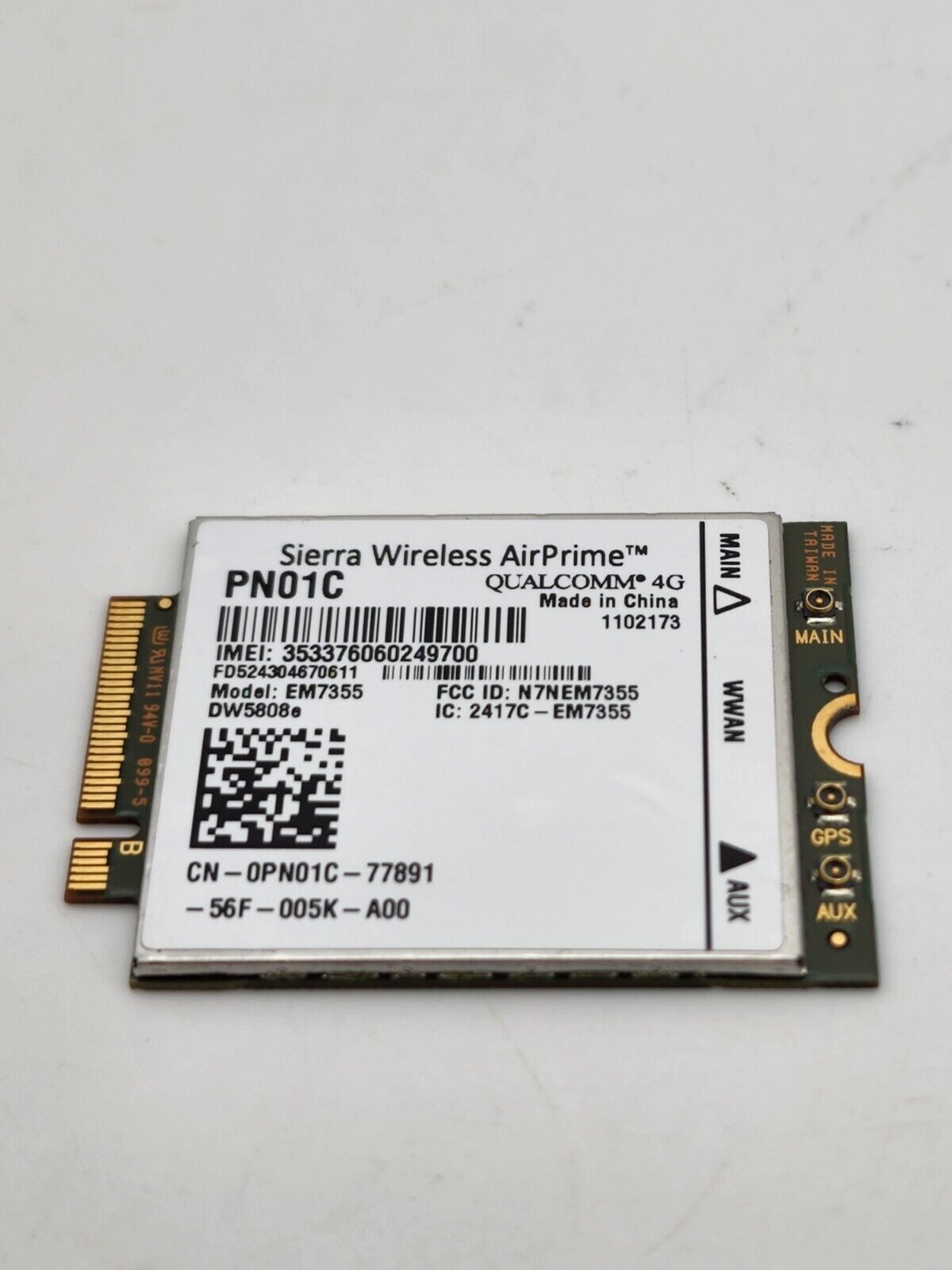 Sierra Wireless AirPrime PN01C Qualcomm 4G LTE WWAN Card EM7355