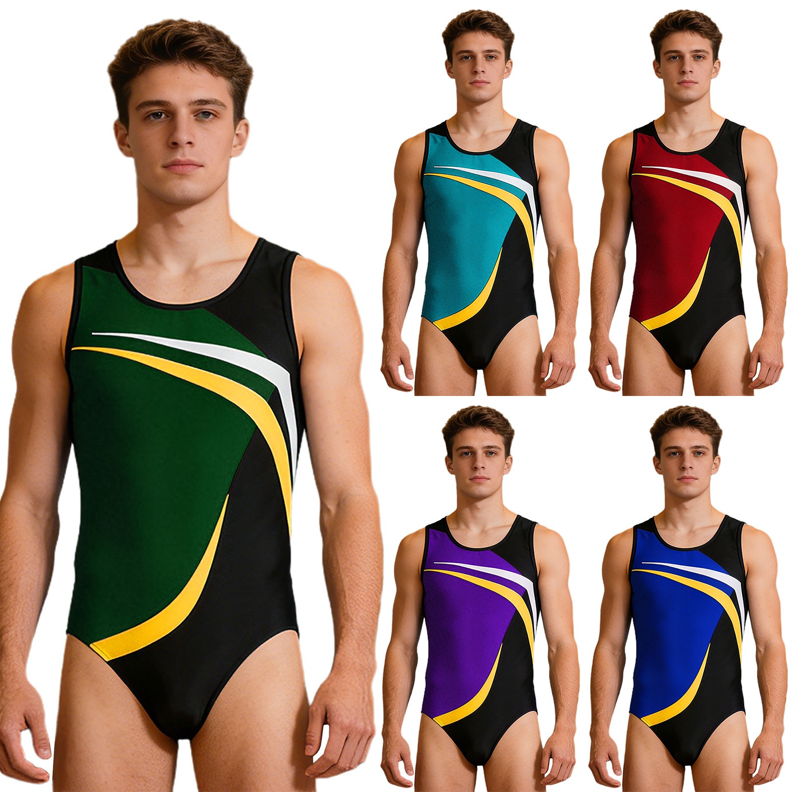 Mens Wrestling Single Sports Gymnastics Training Leotard Competition Bodysuit