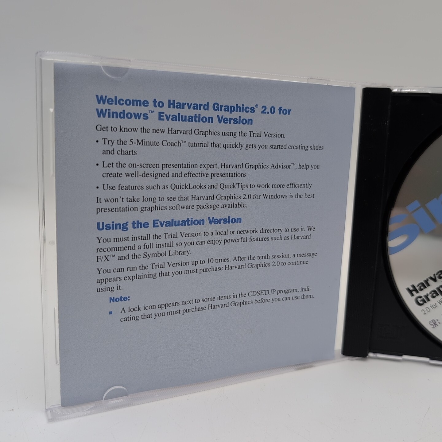 Harvard Graphics 2.0 for Windows 1993 SPC Software Publishing Corporation CD-ROM