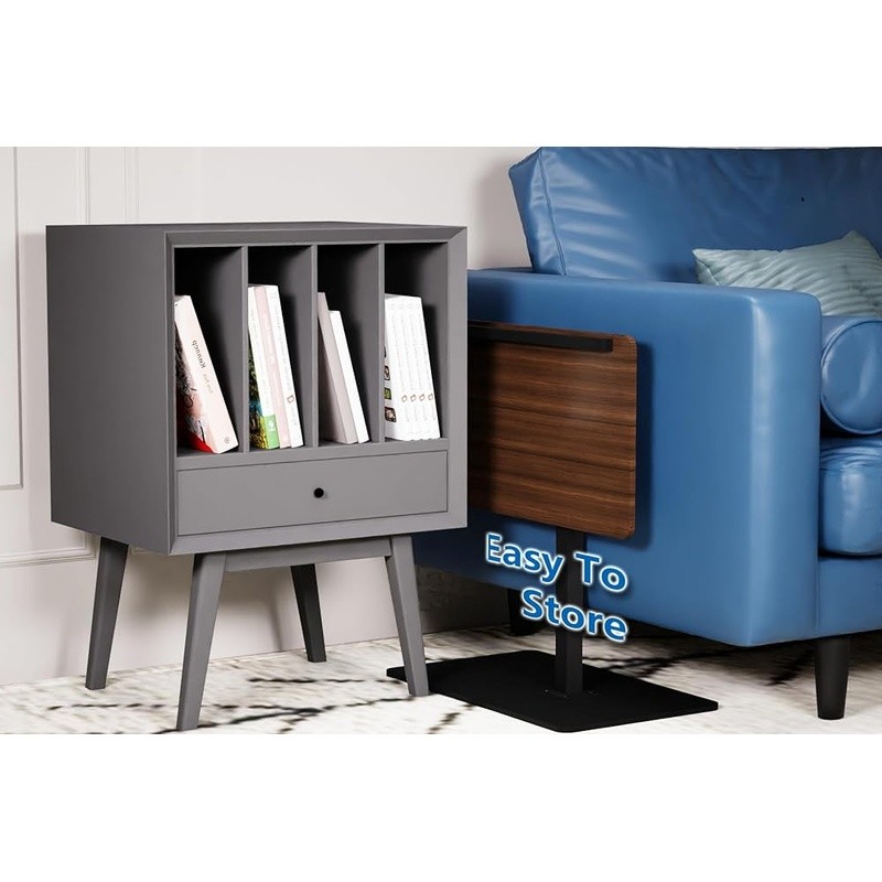Adjustable Height Swivel Side Table Multi-Functional Nightstand Laptop Desk New